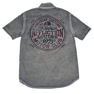 Affliction Black Premium Shirt Mens American Customs Motor Club XL X-Large